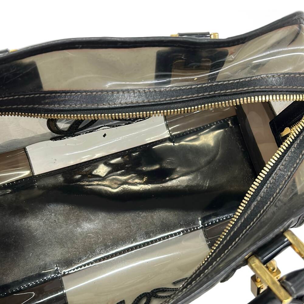 Loewe Amazona Handbag Clear Black Vinyl Leather - Picture 7 of 10